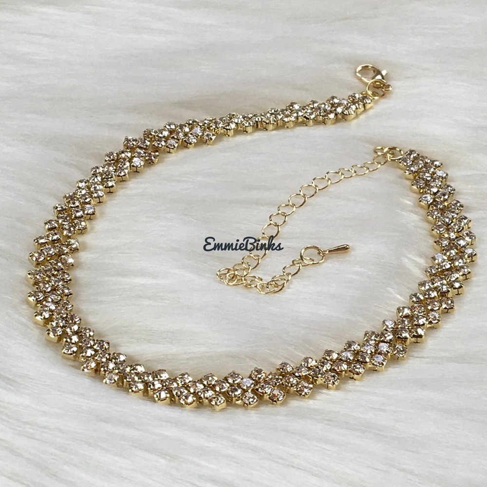 New Luxe Rhinestone Choker Necklace ~ Short Crystal Necklace - Picture 12 of 14